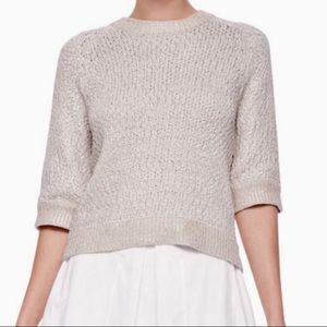 Rebecca Taylor Foil Knit Keyhole Sweater